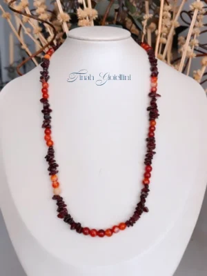 Colar Ágata Cornalina e Granada