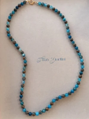 Colar Apatita com Jaspe Lago