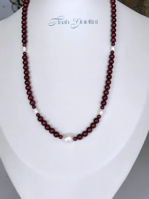 Colar Pérolas Naturais e Glass