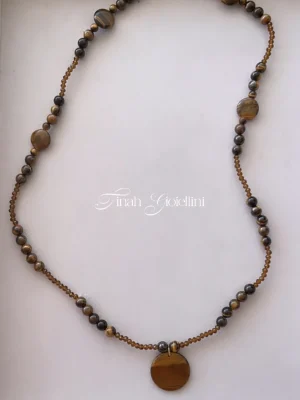 Colar Olho de Tigre com Cristais